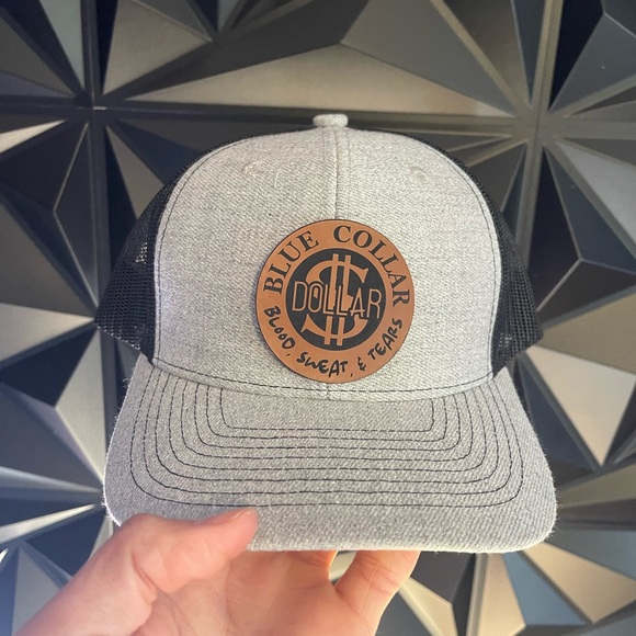 Gray and Black Trucker Hat,Blue collar - Picture 1 of 2